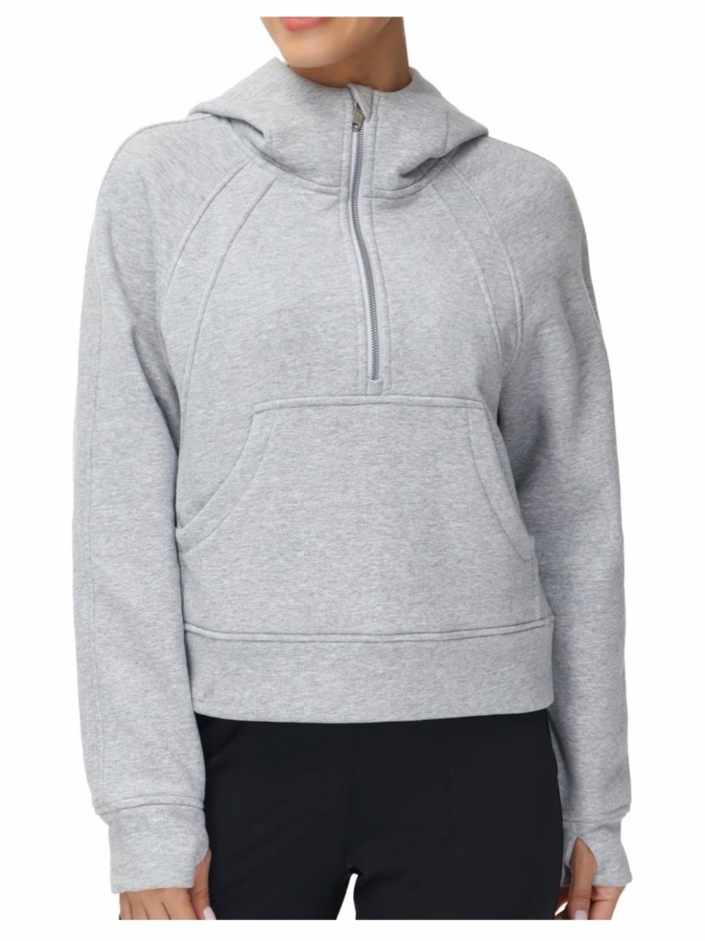 Scuba Light Gray Half-Zip Hoodie Pullover